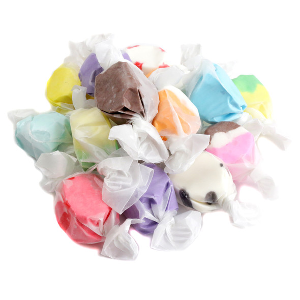 Sweets Candy Co. assorted colorful Salt Water Taffy, approx. 60 individually wrapped fruit candy pieces per lb.