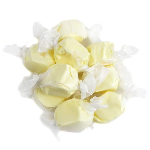 Light yellow Eggnog Salt Water Taffy, approximately 60 pieces per pound. Sweets Candy Company Christmas candy.