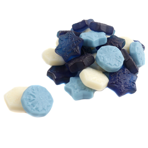 image of gummy snowflakes bulk unwrapped candy albanese christmas