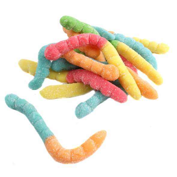 image of albanese neon sour gummy worms candy