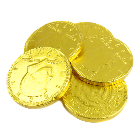 image of chocolate coins yellow
