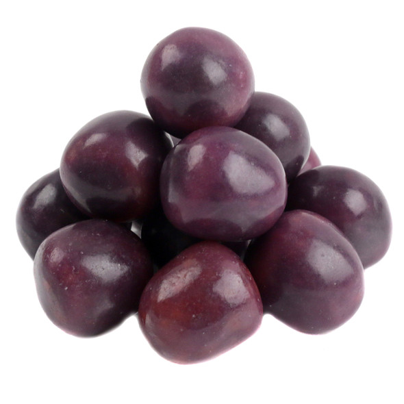 Dark purple grape chewy sour balls, tangy candy, approx 95 per pound.
