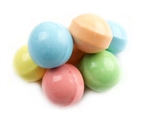 Bleeps Sour Candy, 1.25-inch, vibrant pastel blue raspberry, cherry, watermelon, orange, pineapple flavors.