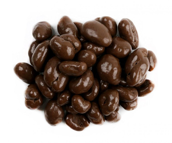 Bulk mini milk chocolate covered peanuts, rich creamy brown chocolate, crunchy texture, approximately 180 per pound.
