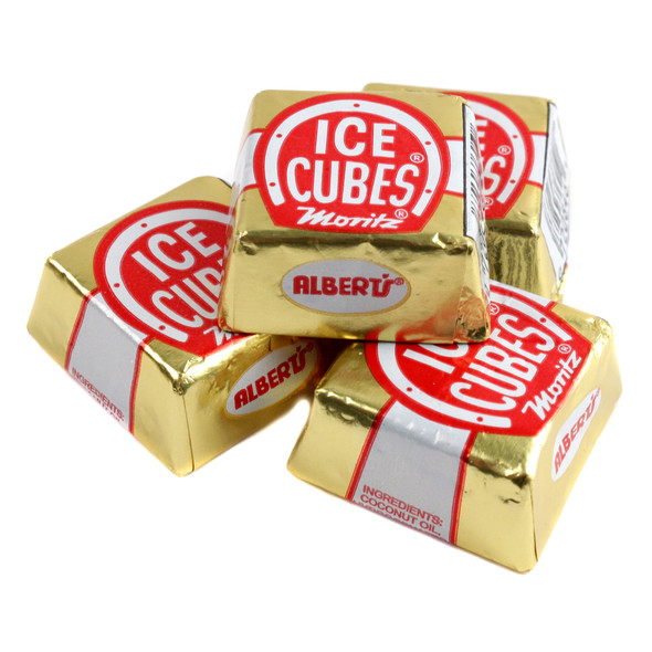 Bulk Chocolate Ice Cubes Candy, individually wrapped, brown, 1-inch cubes. Approx. 41 pieces per pound.
