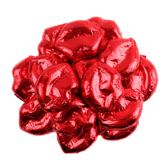 Madelaine Miniature Chocolate Lips, 60 bright red foil wrapped milk chocolate lips per pound.