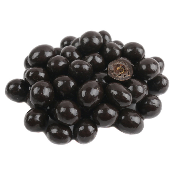 Dark chocolate covered espresso beans, crunchy, rich, sweet. Approx 240 per pound, made in USA.