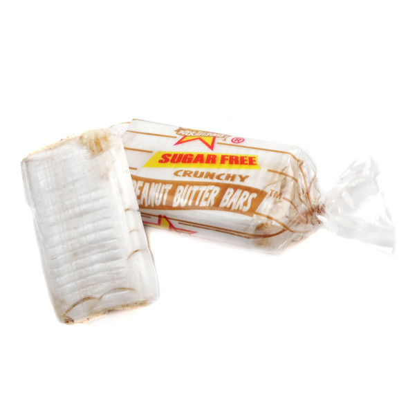 Atkinson Sugar Free Peanut Butter Bars, brown, flaky texture, approximately 65 bars per pound.