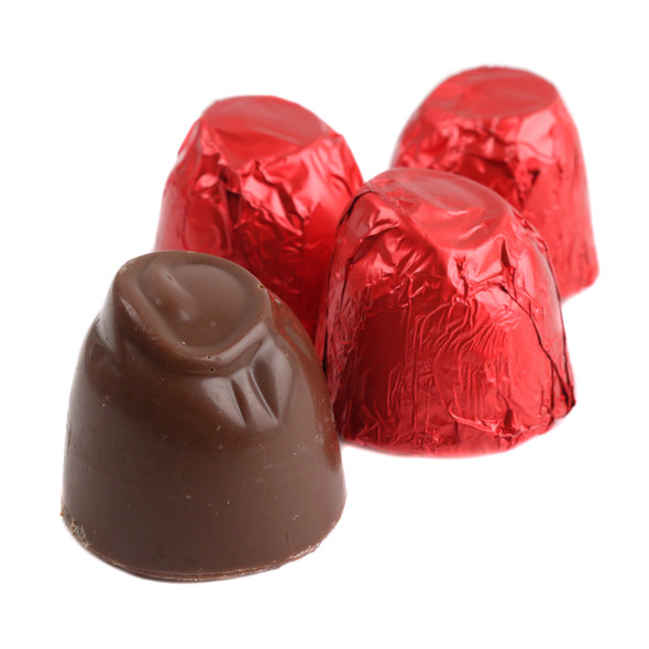 Ashers Milk Chocolate Covered Cherry Cordials, wrapped in vibrant red foil, approximately 31 pieces per pound.