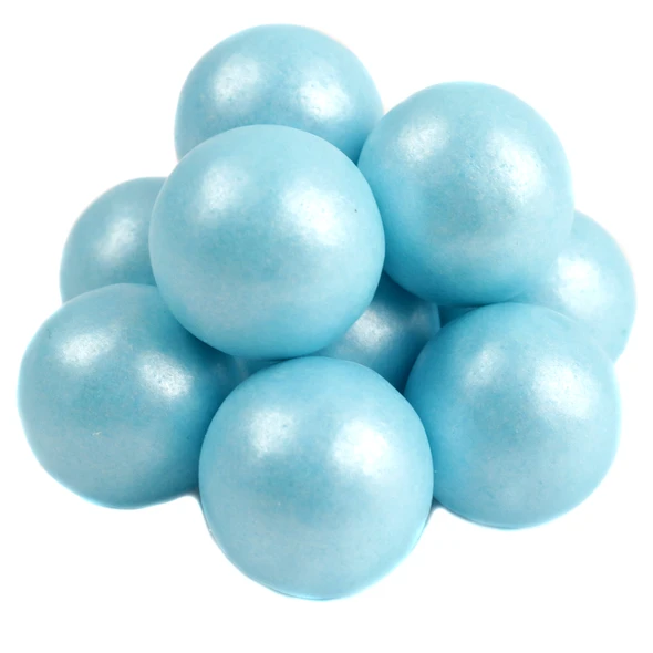 Pearl blue, 1-inch gumballs with a pearly sheen, bursting with cotton candy flavor. Ideal for baby showers and gender reveals.