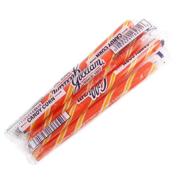 Gilliam Old Fashioned Candy Corn stick candy, 80 individually wrapped orange, yellow, white hard candy sticks.