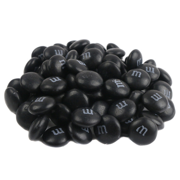 Black M&M's chocolate candies, approximately 500 per pound. Perfect for parties, candy buffets, Halloween, New Year's.