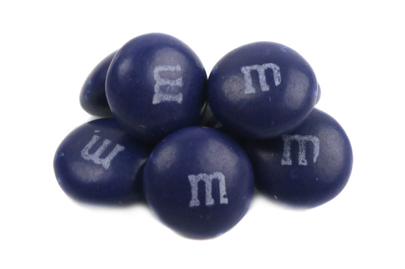 Navy M&M's, navy blue chocolate candy, approx. 500 pieces per pound for candy buffets.