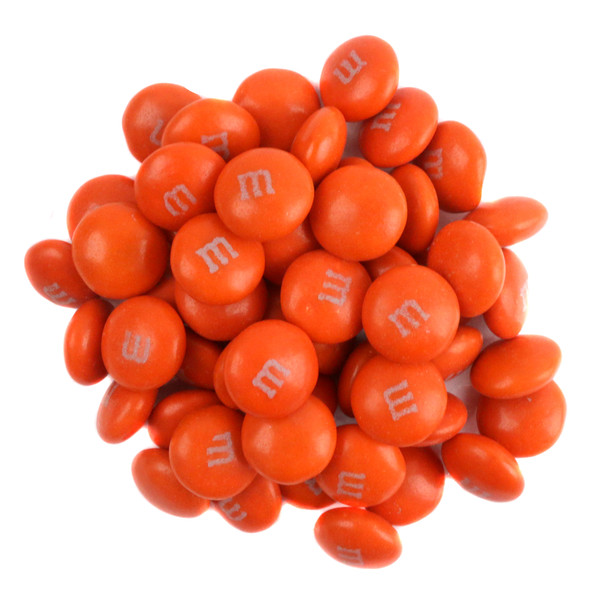 image of orange m&ms