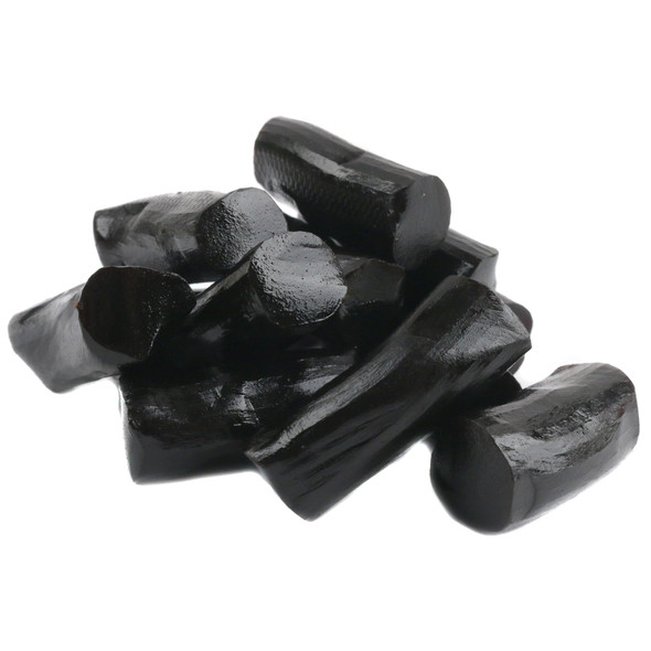 Black Finnska Salty Soft Licorice candy pieces, authentic Finnish imported sweets.