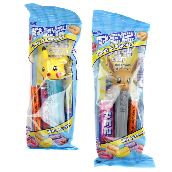 Pez Pokemon 12 piece assortment, colorful character dispensers, with two candy refills per pack, USA made.