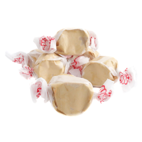 Golden, individually wrapped Taffy Town Butterscotch Salt Water Taffy, approx. 65 pieces.