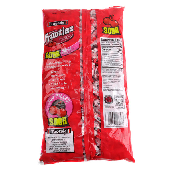 Red sour cherry Frooties chewy candy, approx. 360 individually wrapped pieces.