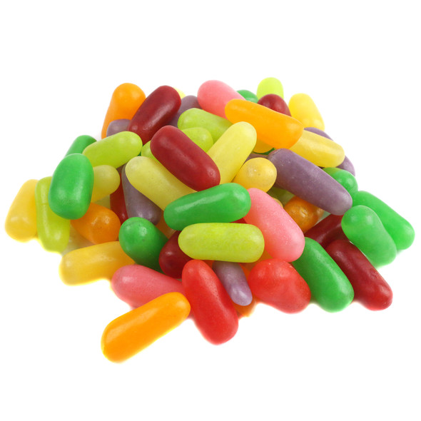 Vibrant Sour Mike and Ike candies, a mix of bold fruity flavors like apple, cherry, lemon, and raspberry, with a tangy twist.