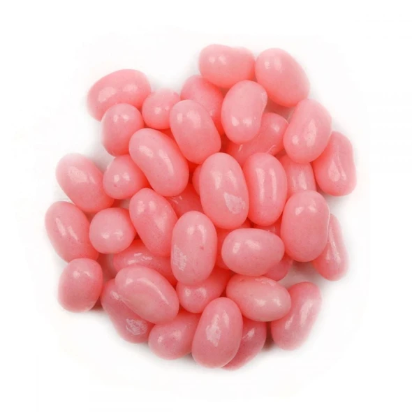Light pink Jelly Belly Bubblegum Jelly Beans, approx 400 per lb, classic USA made candy, delicious bubble gum flavor.