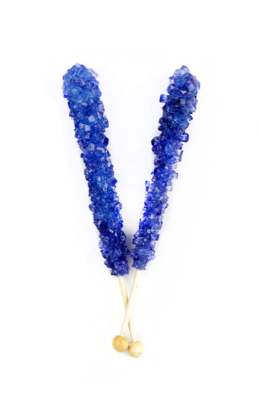 Navy Blue Espeez Rock Candy Sticks, 12 individually wrapped, blueberry flavored, 6.5 inch long.