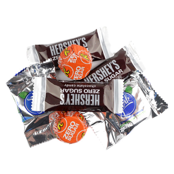 image of hershey sugar free candy chocolate assortment bulk chocolates bars fun size
