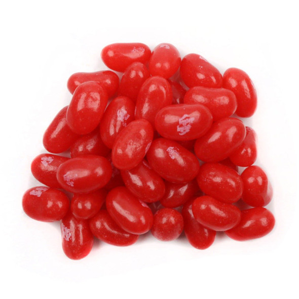 Hot, spicy, red Jelly Belly Cinnamon jelly beans, approximately 400 per pound. USA made sweet candy.