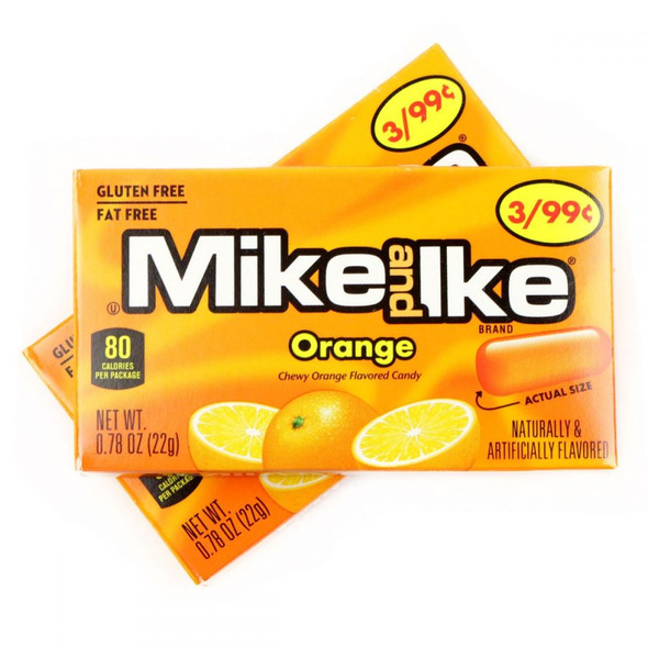 Mike and Ike Orange 24 Pack, 24 individual boxes of chewy orange flavored candy by Just Born.