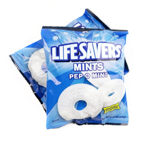image of lifesaver peppermint bulk wrapped candy mints lifesavers white