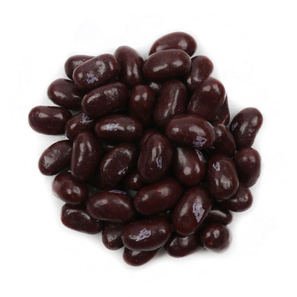Brown Jelly Belly Dr. Pepper jelly beans, approx. 400 per pound. USA-made, refreshing soda pop candy flavor.