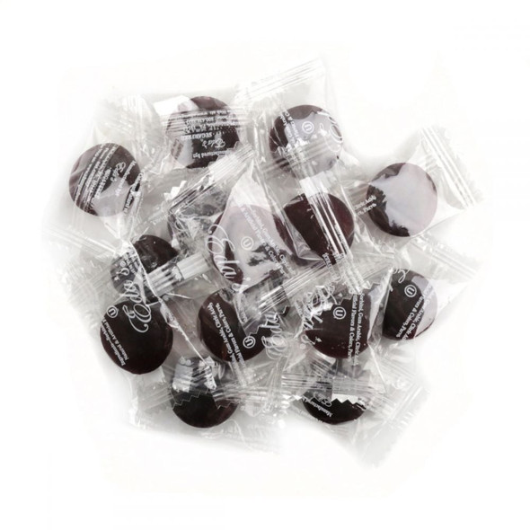 Eda's Raspberry Sugar Free Candy, vibrant red, approximately 80 pieces per pound, delicious raspberry hard candy.