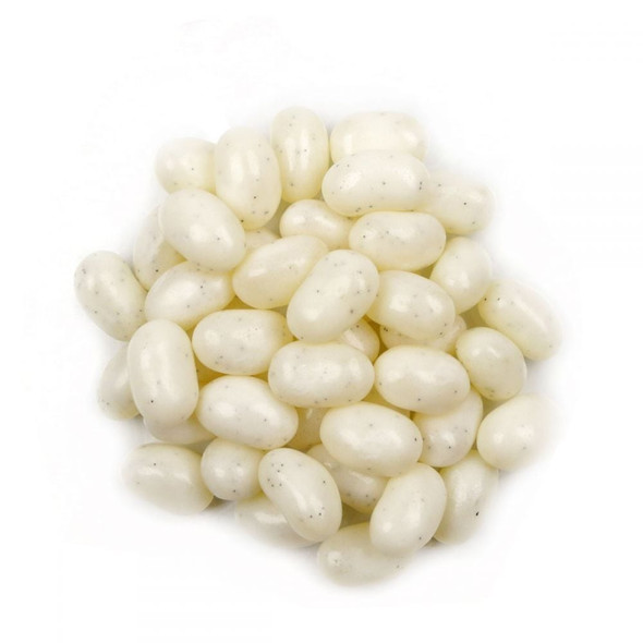 Bright white, creamy Jelly Belly French Vanilla Jelly Beans, made with real vanilla beans. Bulk 1 pound pack, approximately 400 beans.