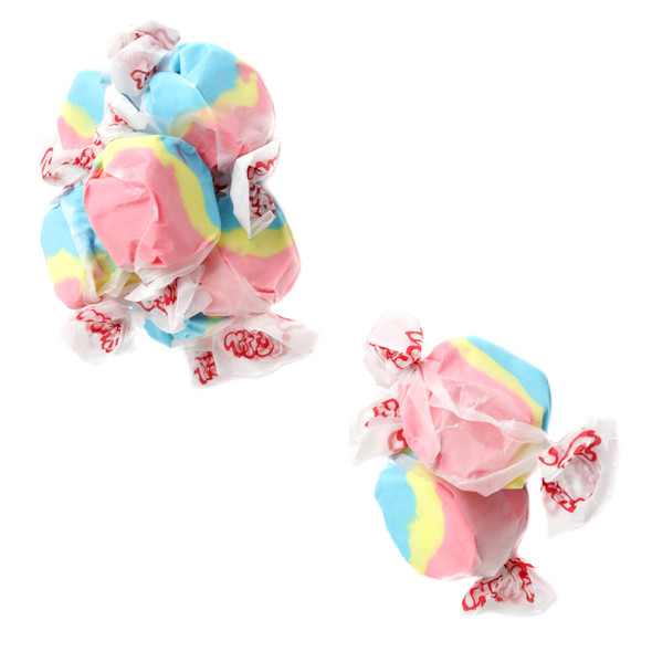 Colorful, creamy, fruity Salt Water Taffy Shaved Ice candy pieces, approx 65 per pound from Taffy Town, Made in USA.