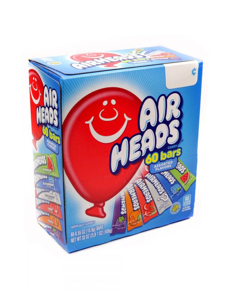 Airheads Candy Variety Pack, 60 individually wrapped tangy chewy bars, blue, red, green, purple, orange, white mystery.