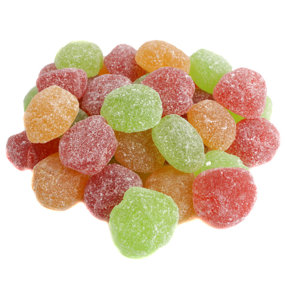 Sour Patch Kids Apple Harvest chewy sour candy. Red, brown, green pieces, 130 per pound. Cranberry, caramel, apple cider fall flavors.
