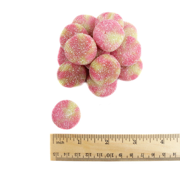 Vidal Watermelon Lime Sour Gummy Bites, vibrant green and red candy, approx 45 pieces per pound.