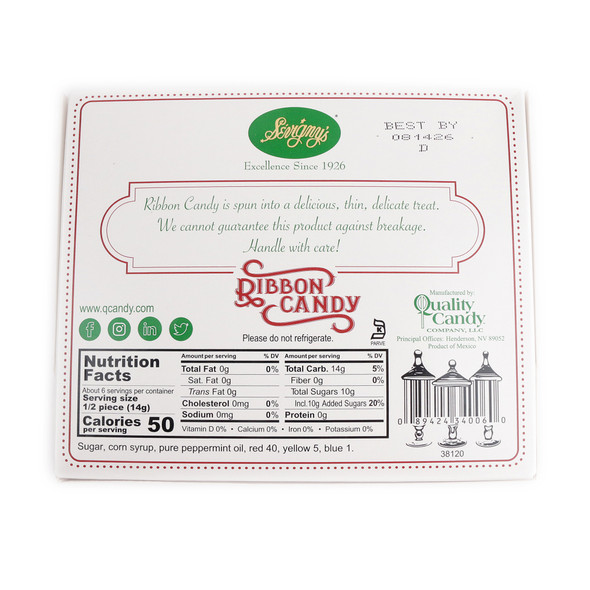 image of peppermint ribbon candy box hard christmas old fashioned stocking stuffer