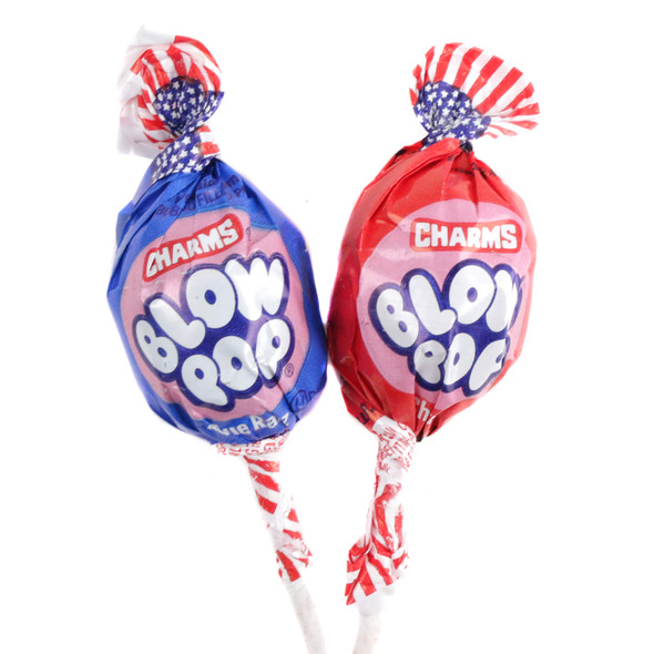 Blow Pops Red and Blue Flag Lollipops