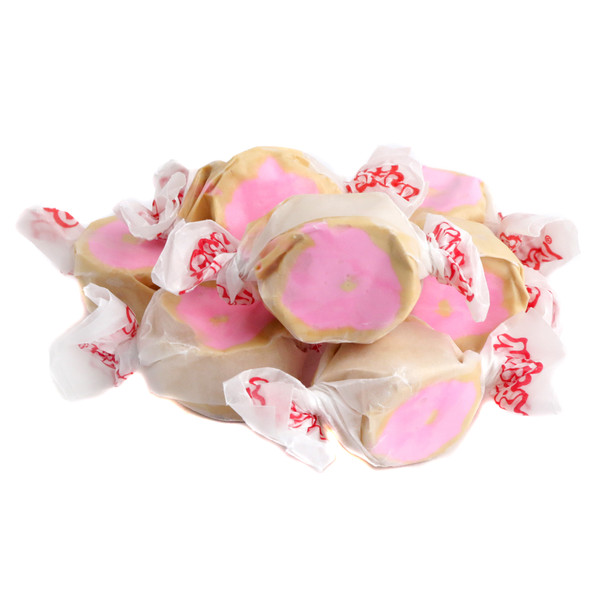 Taffy Town Glazed Donut Salt Water Taffy, individually wrapped, pale brown, approx 60 pieces per pound, sweet, glazed.