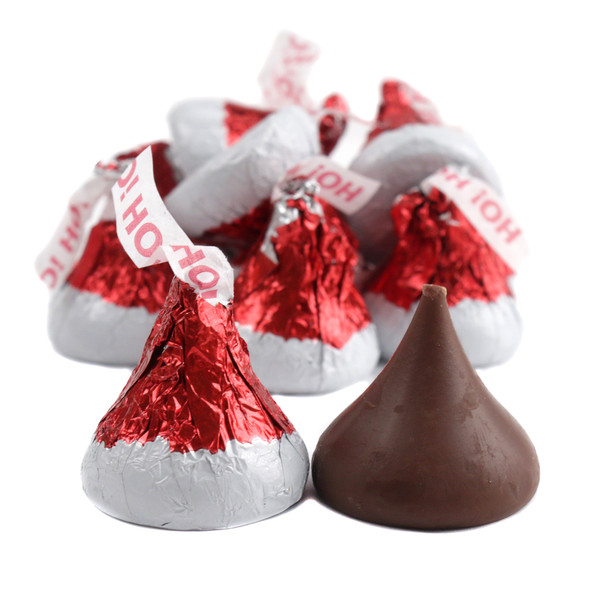 image of hershey kisses santa hats christmas candy