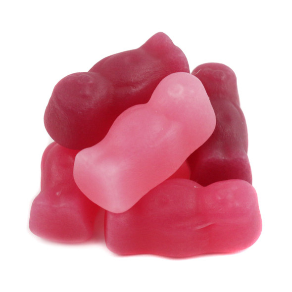Gustaf’s Soft Pink Gummi Babies, chewy pink non-GMO jelly candy, traditional baby shape, cherry strawberry blueberry flavors.