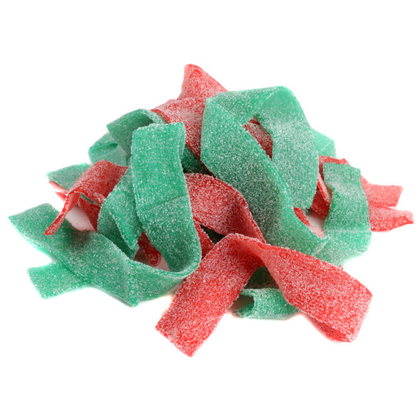 image of christmas sour belts green apple and strawberry