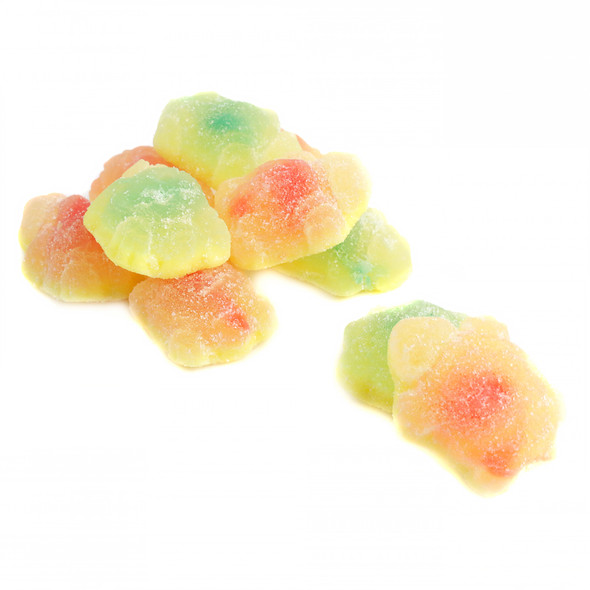 ChewzMe Sour Gummy Turtles, blue raspberry and cherry flavors, tangy sugar coated, gooey inside, approx 75 per lb.