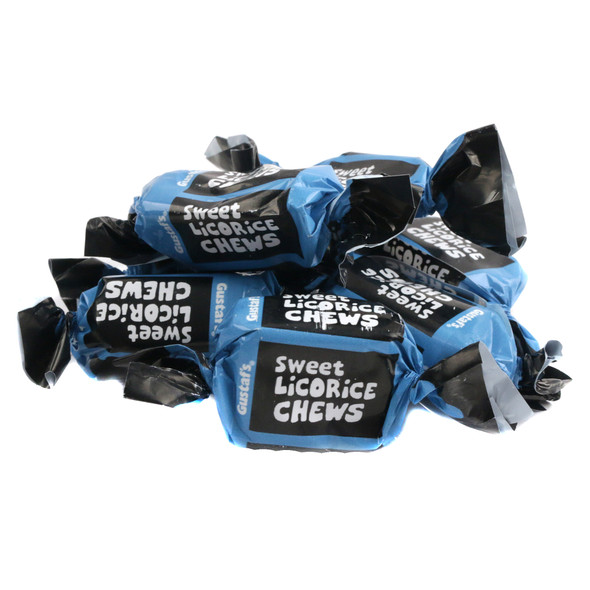 Sweet black licorice toffees, individually wrapped, approx 100 pieces per pound, Gerrit Verburg.