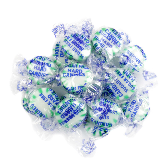 Arcor Sugar Free Spearmint Hard Candy, 1 lb bulk, 75 green pieces.