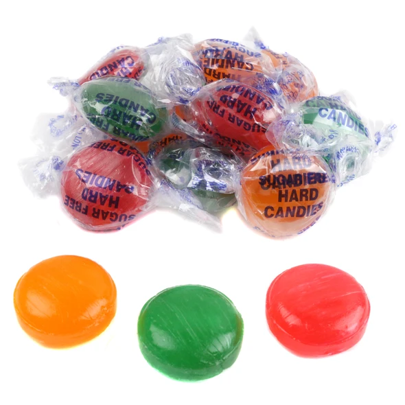 Arcor sugar-free assorted fruit hard candy, approx. 75 colorful, individually wrapped pieces per pound.