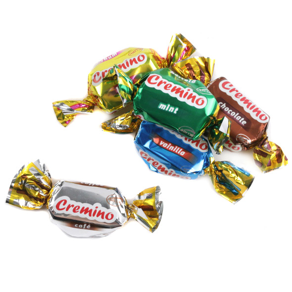 Arcor Assorted Toffees, 80 pieces/lb, individually wrapped in vibrant metallic colors, chewy, mixed flavors