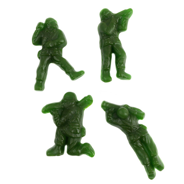 Image of 4 individual Gummy Army Soldiers Candy