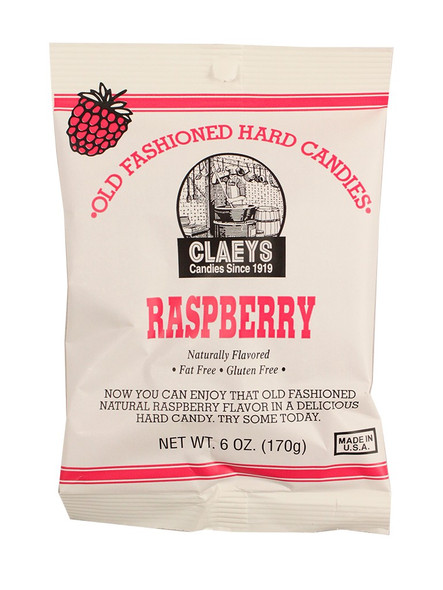 Claeys  Hard Candy Drops Raspberry 24 Packs 6oz