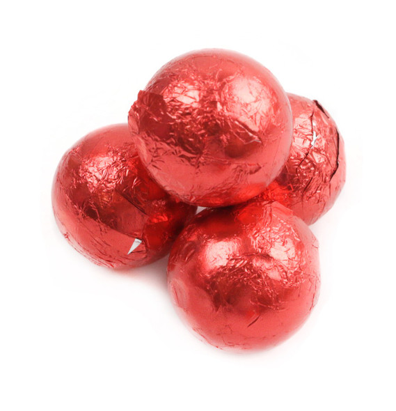 Red  Foil Chocolate Balls 24oz 6 Count